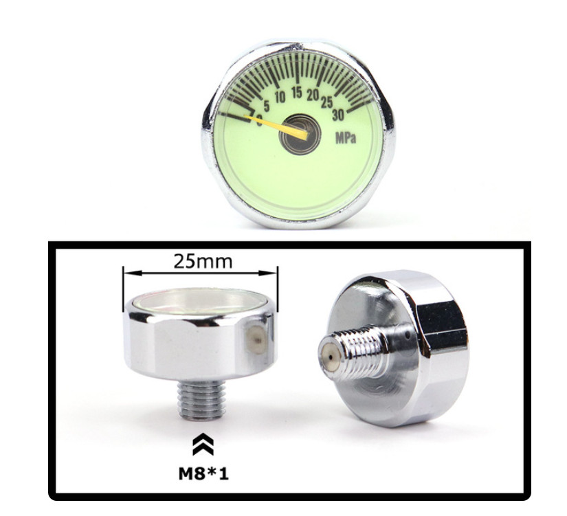 PCP Air Mini Micro Pressure Gauge Manometre Manometer 1/8BSP(G1/8) 1/8NPT M10 M8