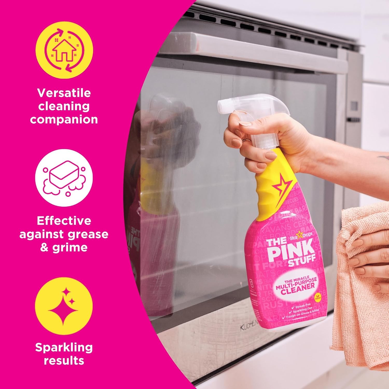 Stardrops The Pink Stuff Miracle Multi-Purpose Cleaner – Removes Grease, Grime,