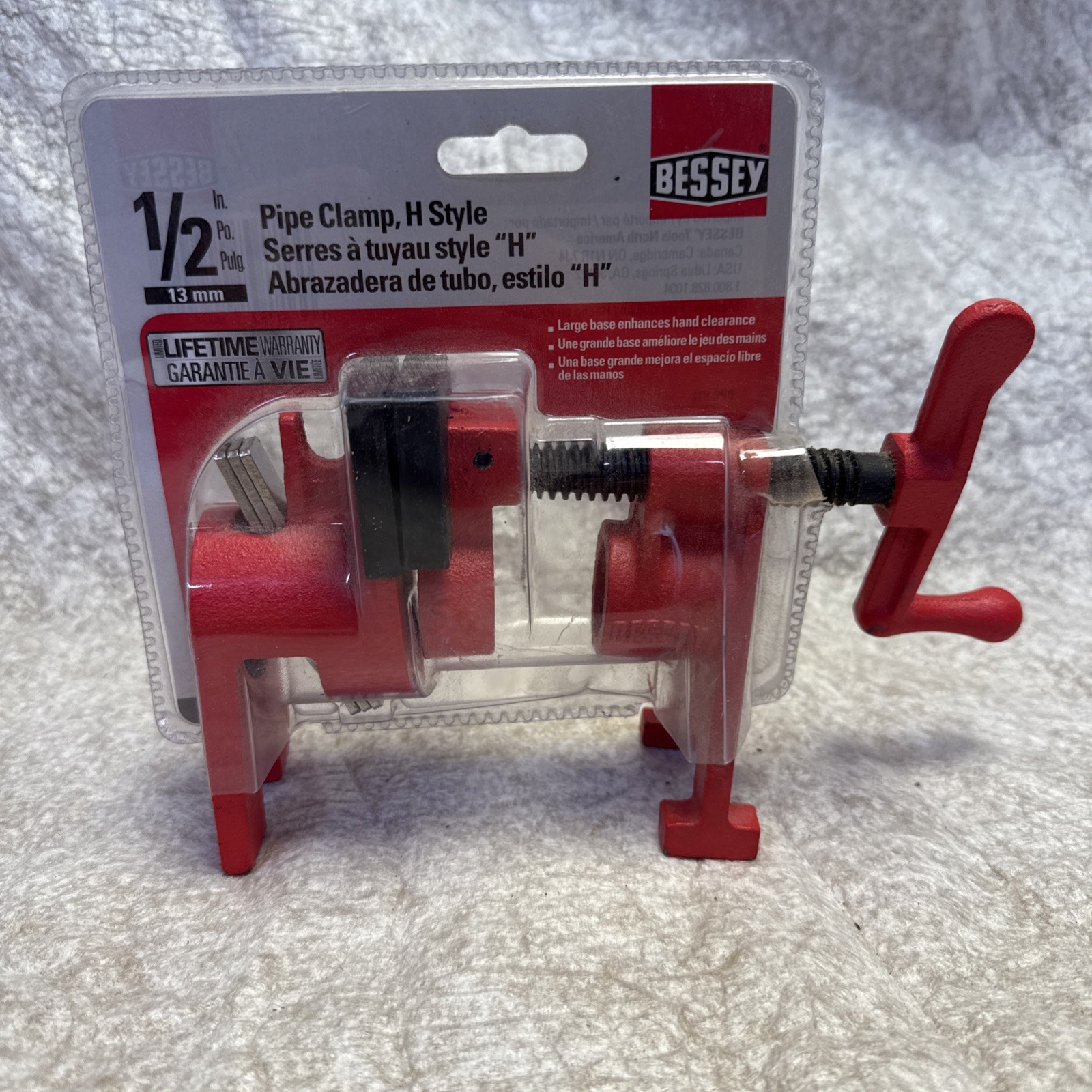 New Bessey BPC-H12 1000 lbs. Capacity H Series Wide Foot Pipe Clamp 1/2 in.