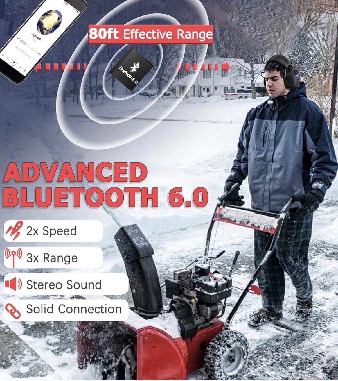 Prohear EM037 Bluetooth Hearing Protector Headphones 30dB Noise Reduction