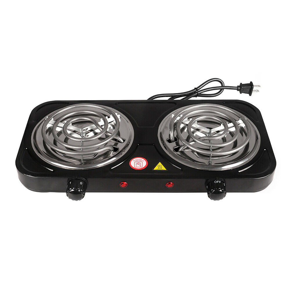 2000W Portable Kitchen Electric Double Burner Hot Plate Cooktop Cooking Stove