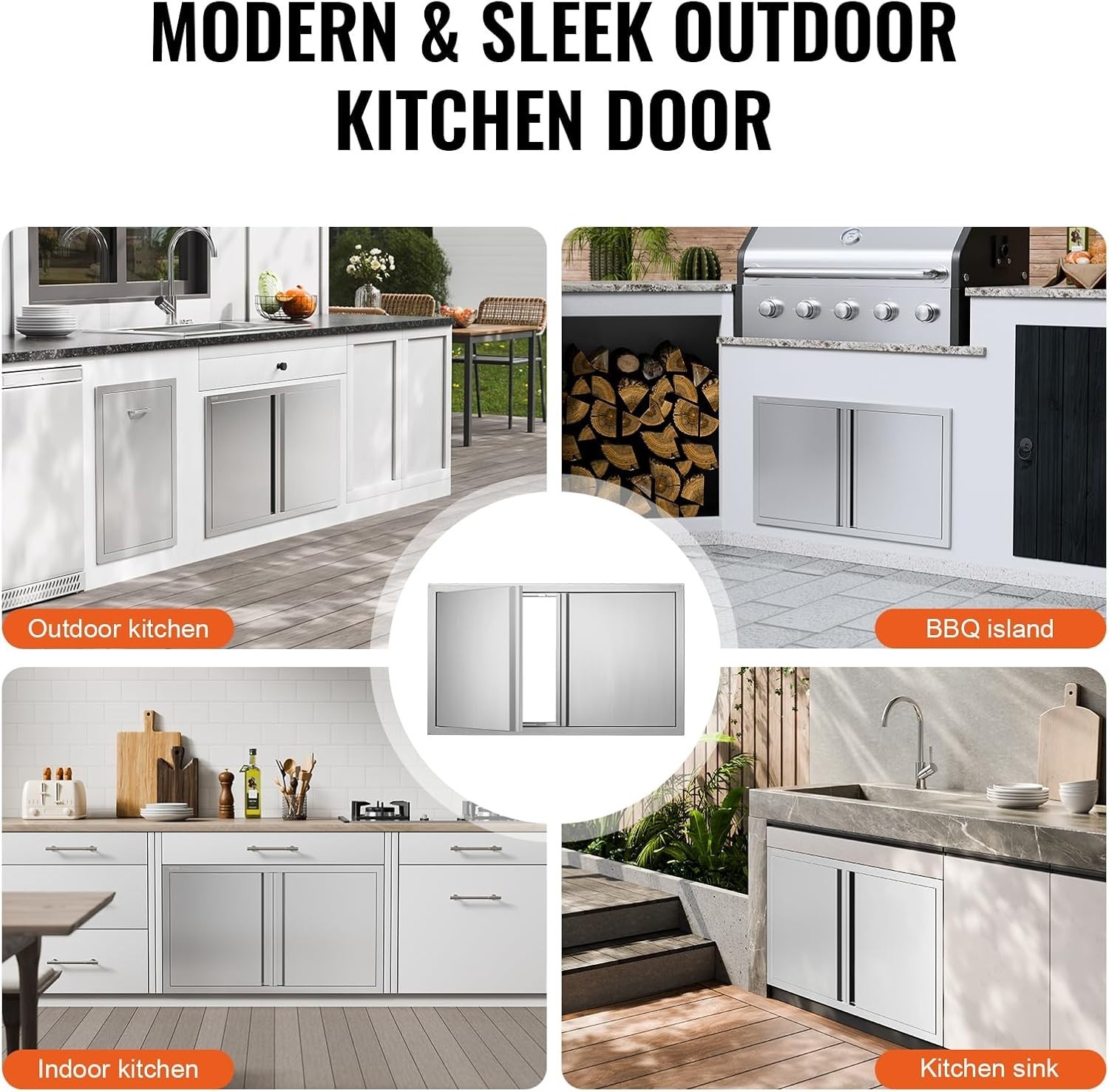 Versatile 36W x 21H Stainless Steel Door for BBQ Islands & Grilling Stations