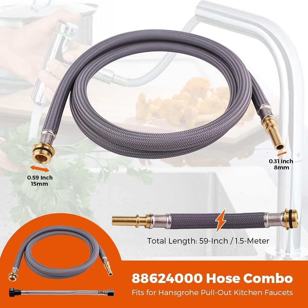Durable Nylon 59-Inch Hose Combo for Hansgrohe Faucets – Money-Back Guarantee