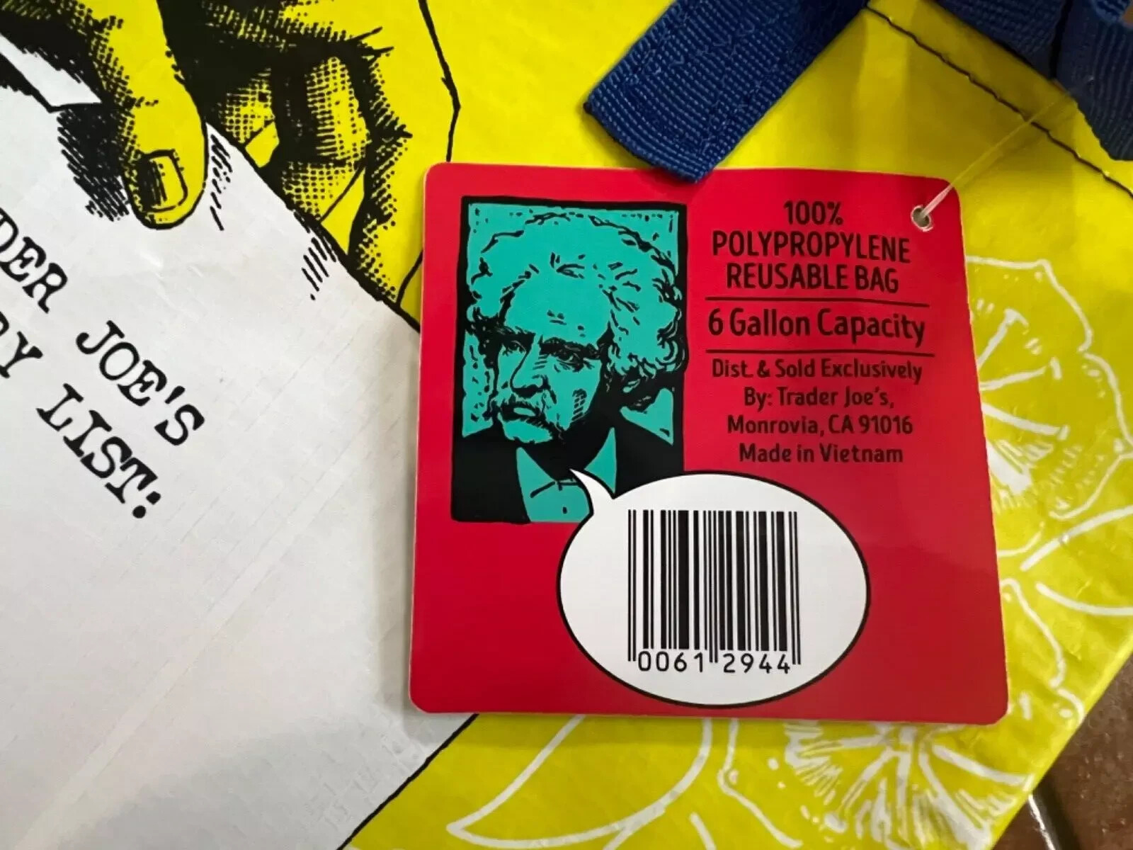 Trader Joe’s – Reusable State/Region Tote Polypropylene Bag – Connecticut 6Gal