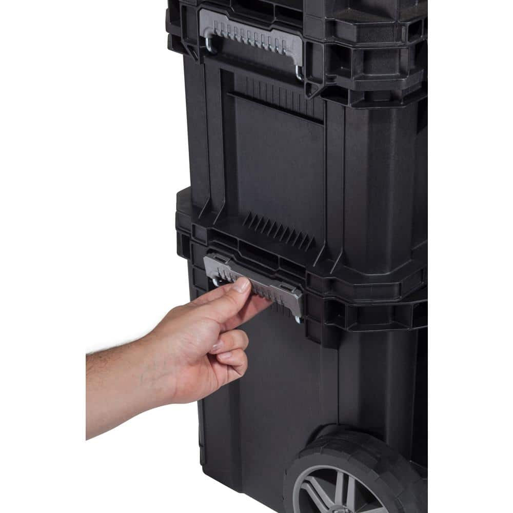 22 in. Husky Portable Rolling Tool Box on Wheels Cart Part Organizer Storage Bin