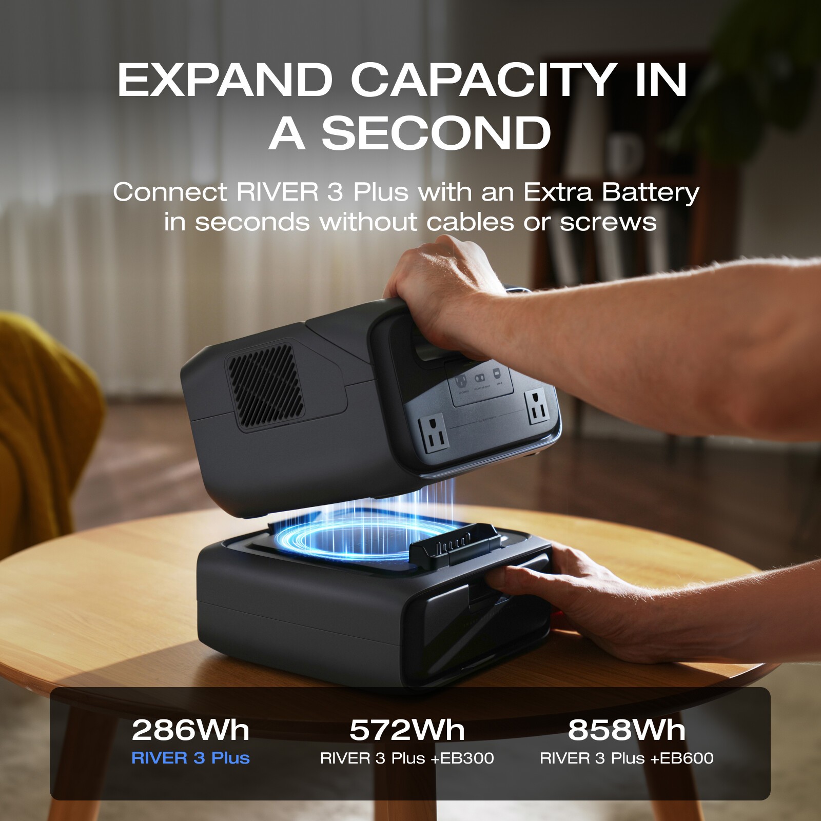 EcoFlow River 3 Plus 286Wh Wireless Boost Combo & 5000mAh RAPID Power Bank