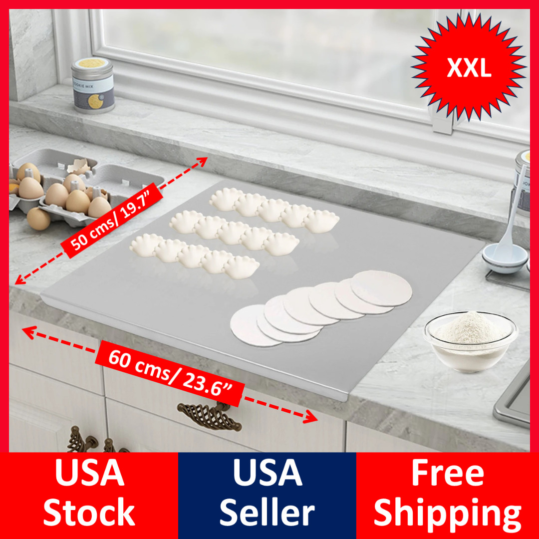 304 Stainless Steel Chopping Board Large with Lid Non Slip for Kitchen Counter