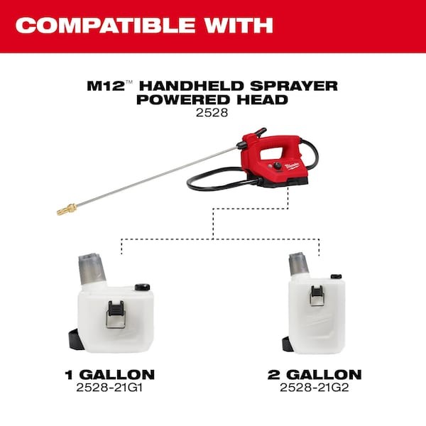 Milwaukee Tool 2528-21G1 1 Gal. Handheld Sprayer Kit, Hdpe Tank, Adjustable