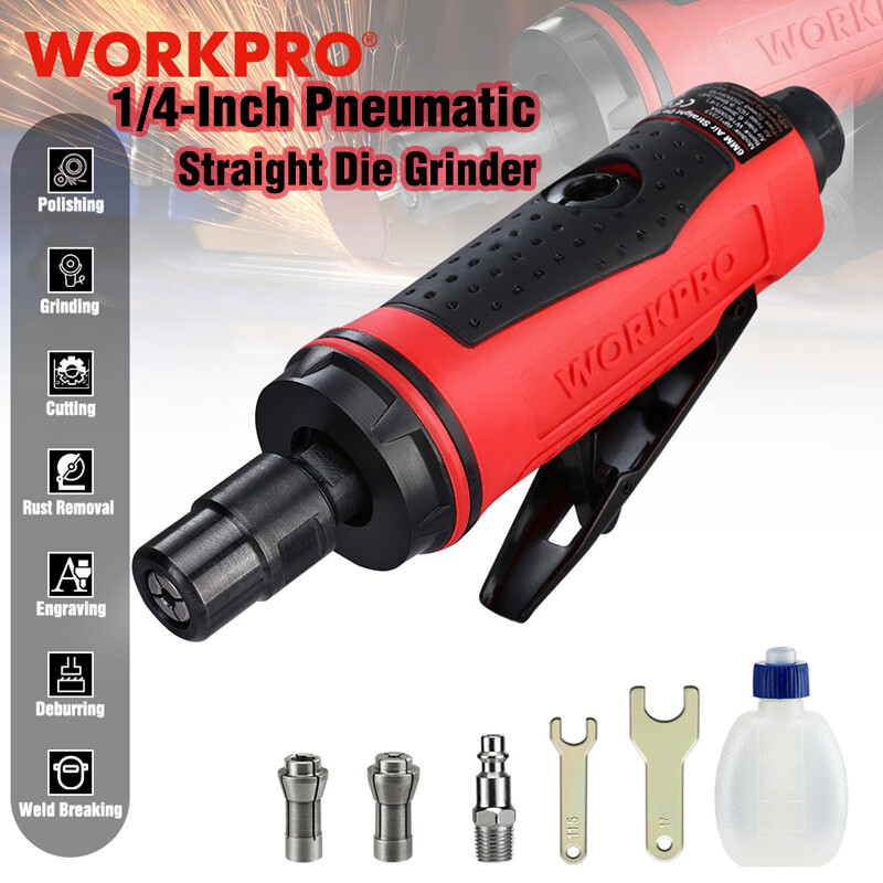 WORKPRO 1/4″ Air Die Grinder Pneumatic Straight Die Grinder Air-Powered 25000RPM