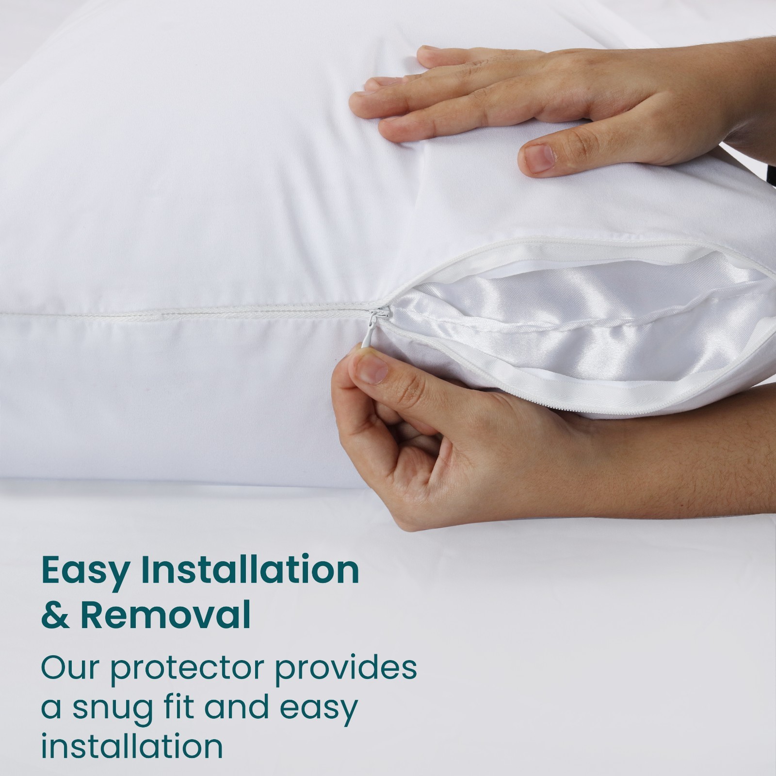 Waterproof Pillow Covers Zippered 4 Pack Standard Queen King Pillow Protectors