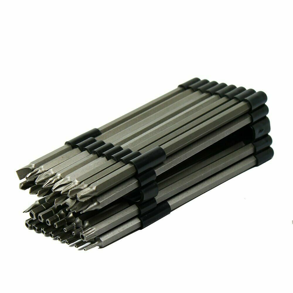 32PC Extra Long 6″ Security Bit Tamperproof Set Hex Torx Star Pozi Tri-Wing