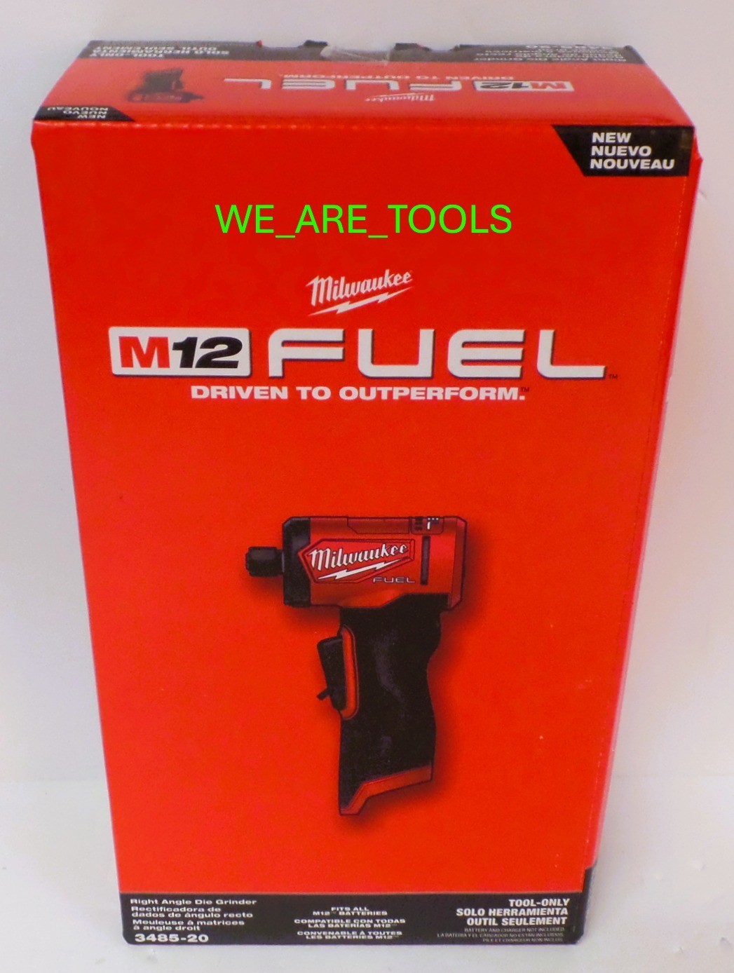 New Milwaukee M12 FUEL 3485-20 1/4″ Right Angle Die Grinder 12 Volt In Box