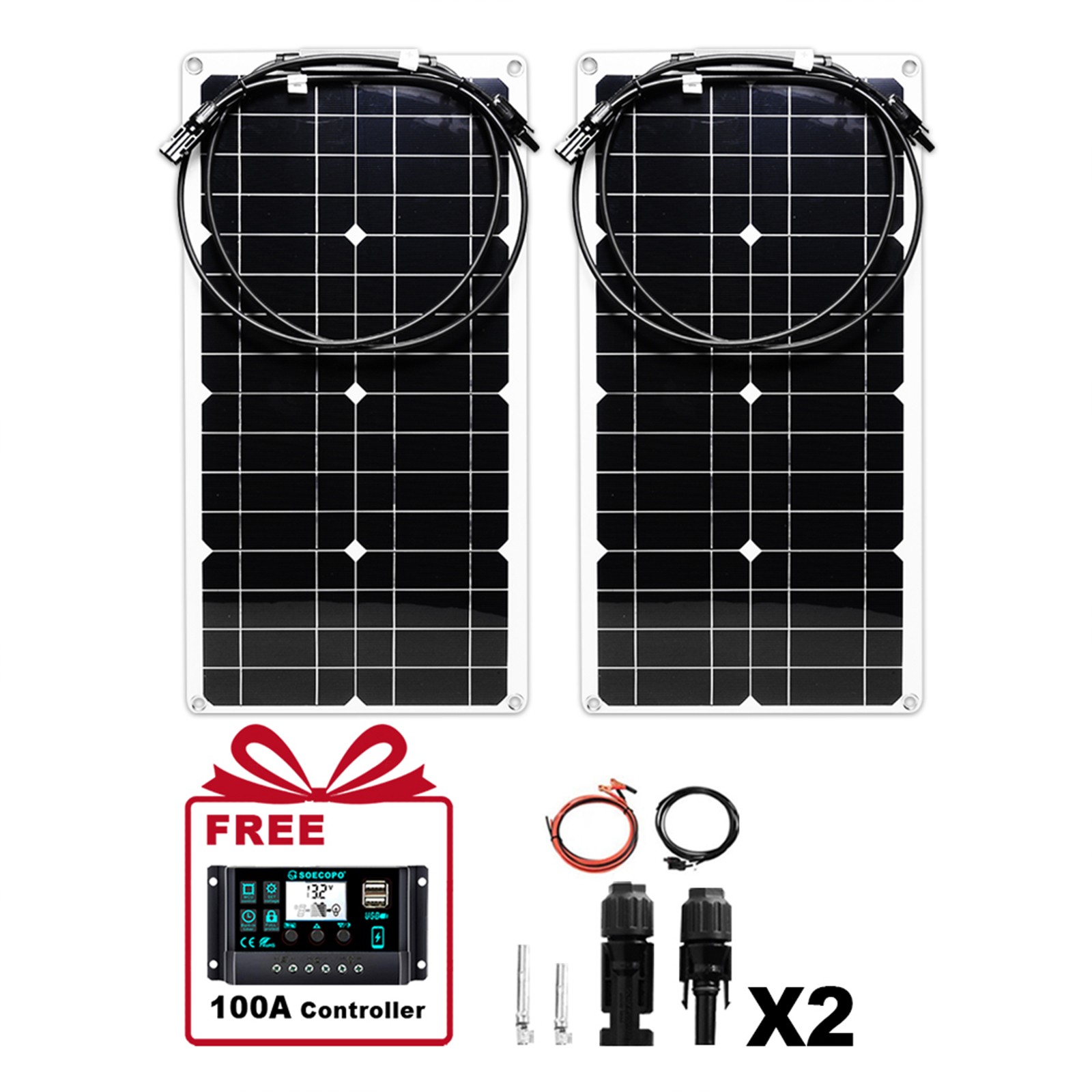 2000W Solar Charging Kit 2 x1000W High-Efficiency Panels + Y-Cable Home/OutdooGP