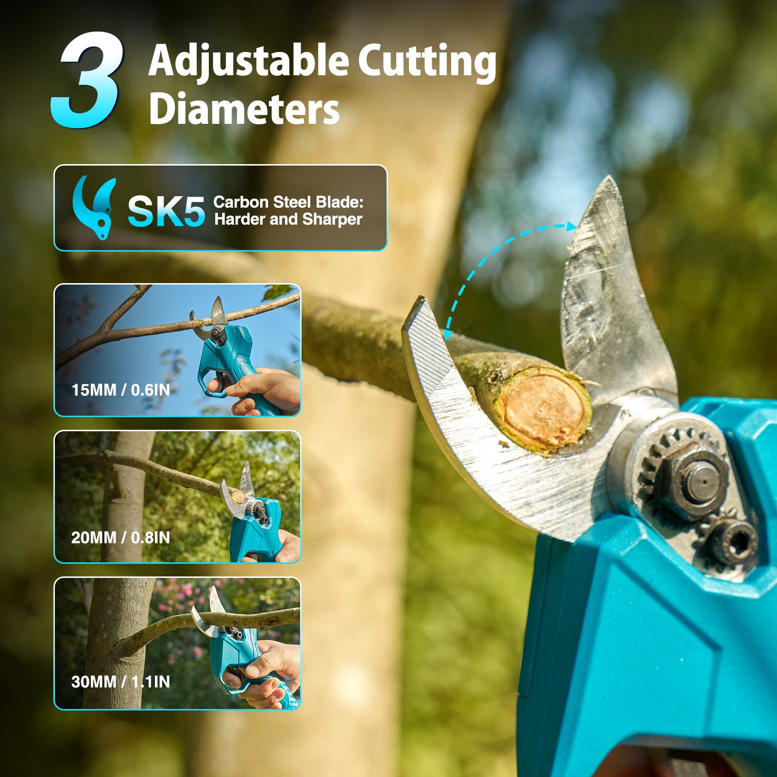 Taskstar 4-in-1 Cordless Pole Saw Brushless& Pruning Shears 6 Inch Mini Chainsaw