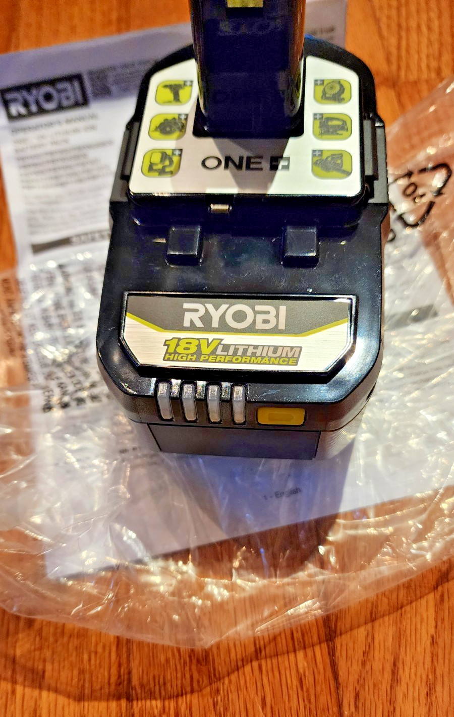 Ryobi ONE+ 18V HP 4.0Ah Lithium Battery PBP004 – Black