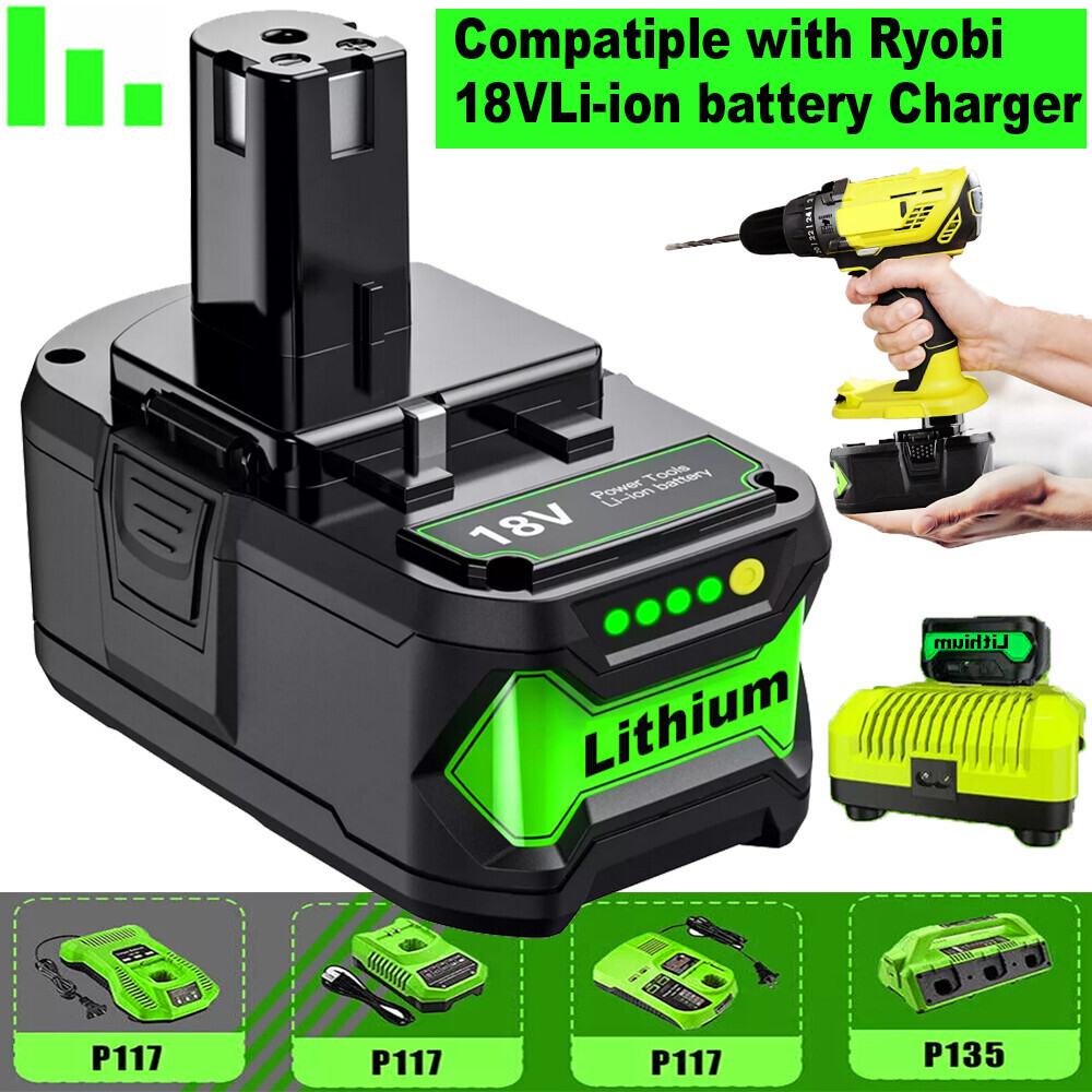 1-2X 8.0Ah For RYOBI P108 18V High Capacity Battery 18Volt Lithium-Ion One Plus