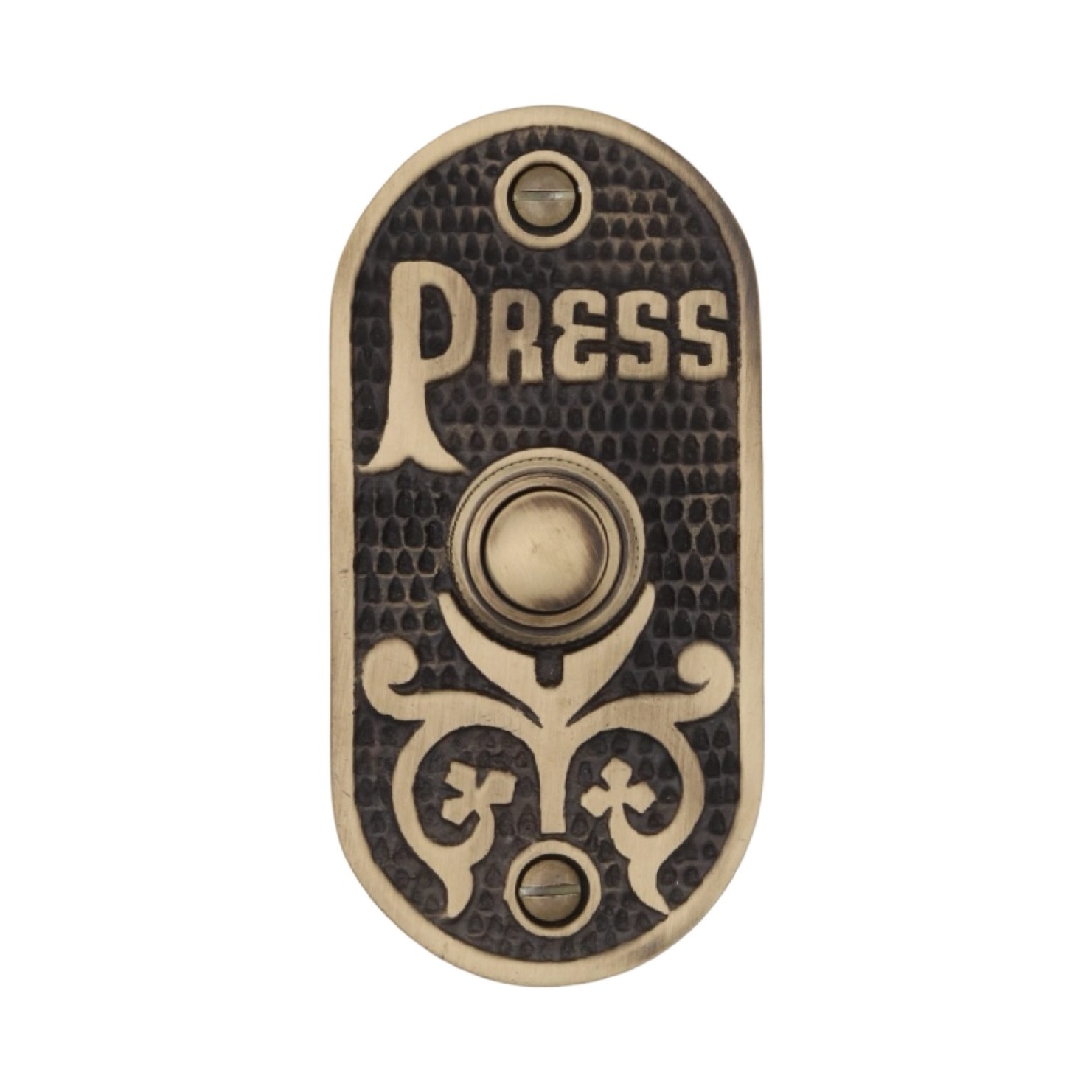 PRESS Oval Push Button Doorbell Solid Cast Brass – 3 Finish Choices