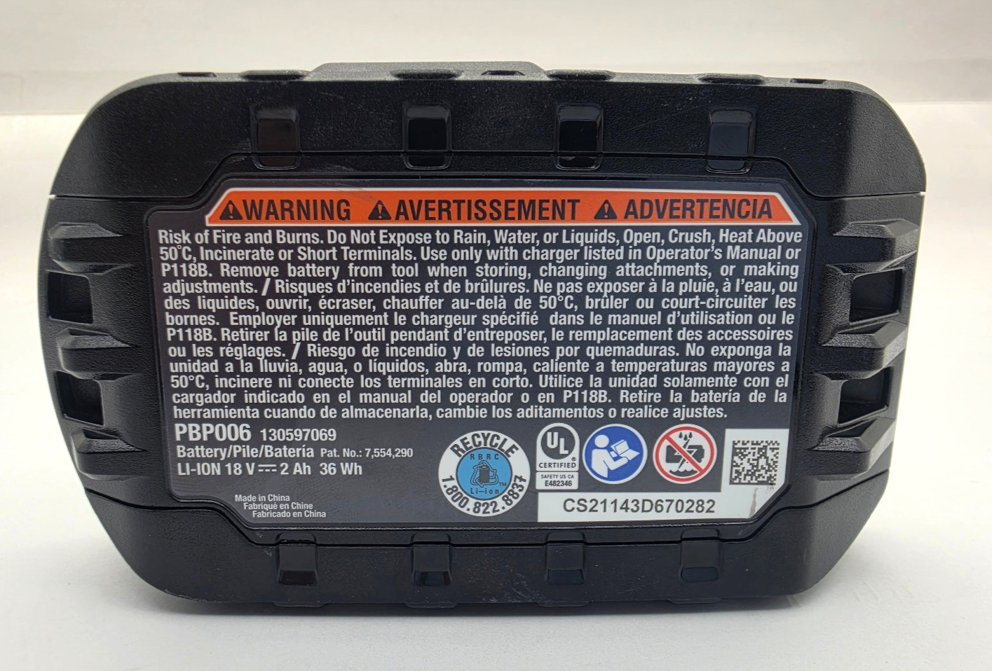 Ryobi PBP006 ONE+ 18V Lithium-Ion 2.0Ah Battery