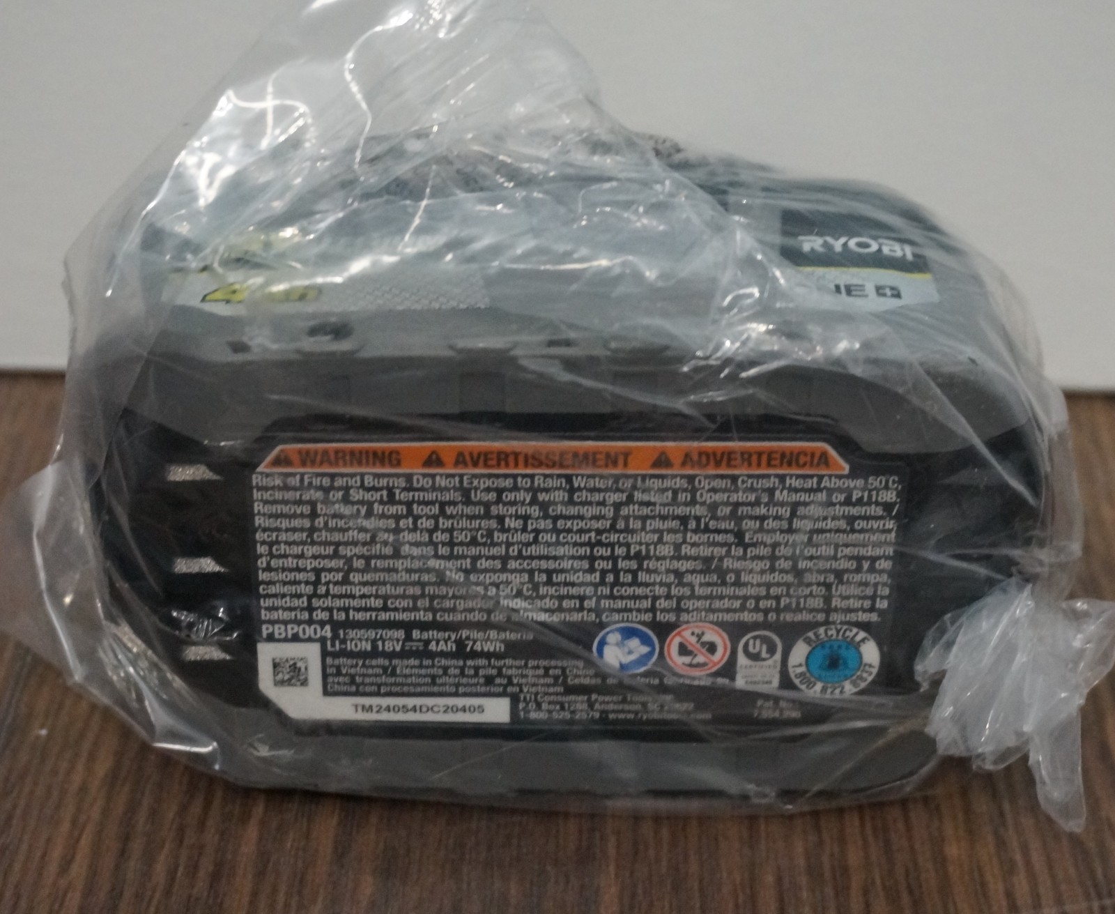 New! Ryobi 18-Volt High Performance (HP) Lithium-Ion 4.0Ah Battery [Open Box]