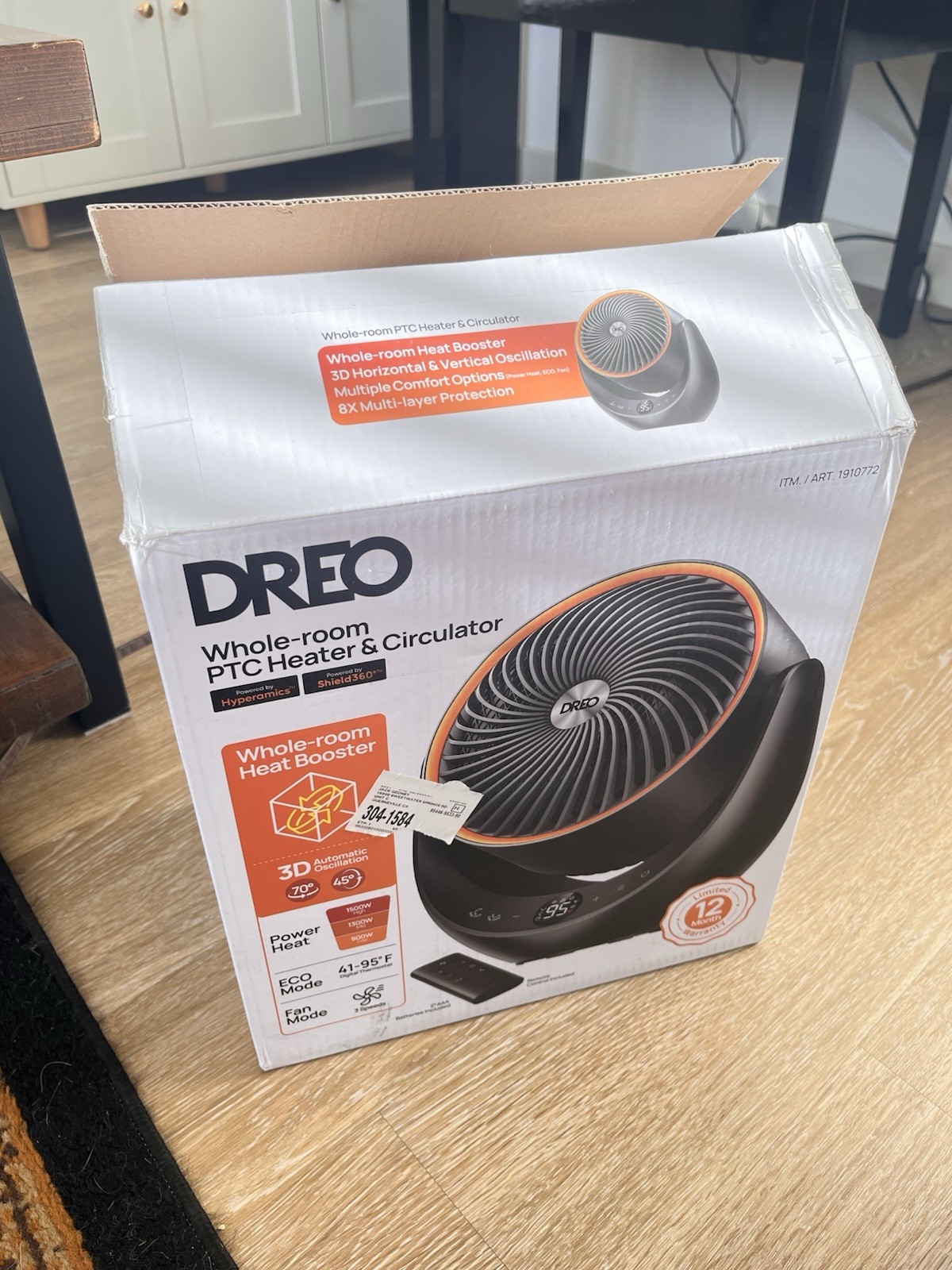 DREO Whole-Room PTC Portable Heater & Circulator, Remote, Timer, Oscillation