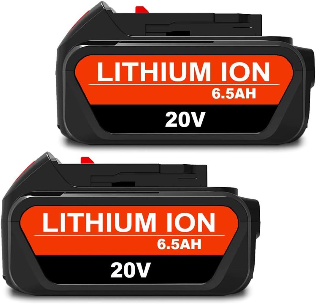 2 PACK New DCB206 6.5Ah Battery for Dewalt 20v Max 6Ah Battery DCB206-2