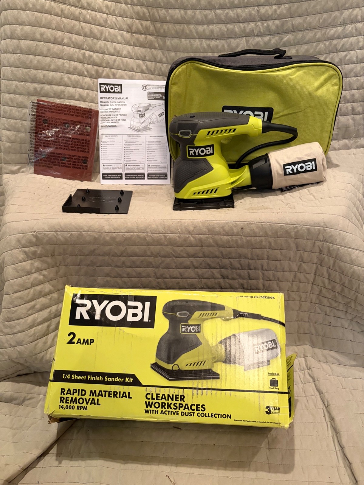 Ryobi (S652DGK) 2 Amp Corded 1/4 Sheet Sander