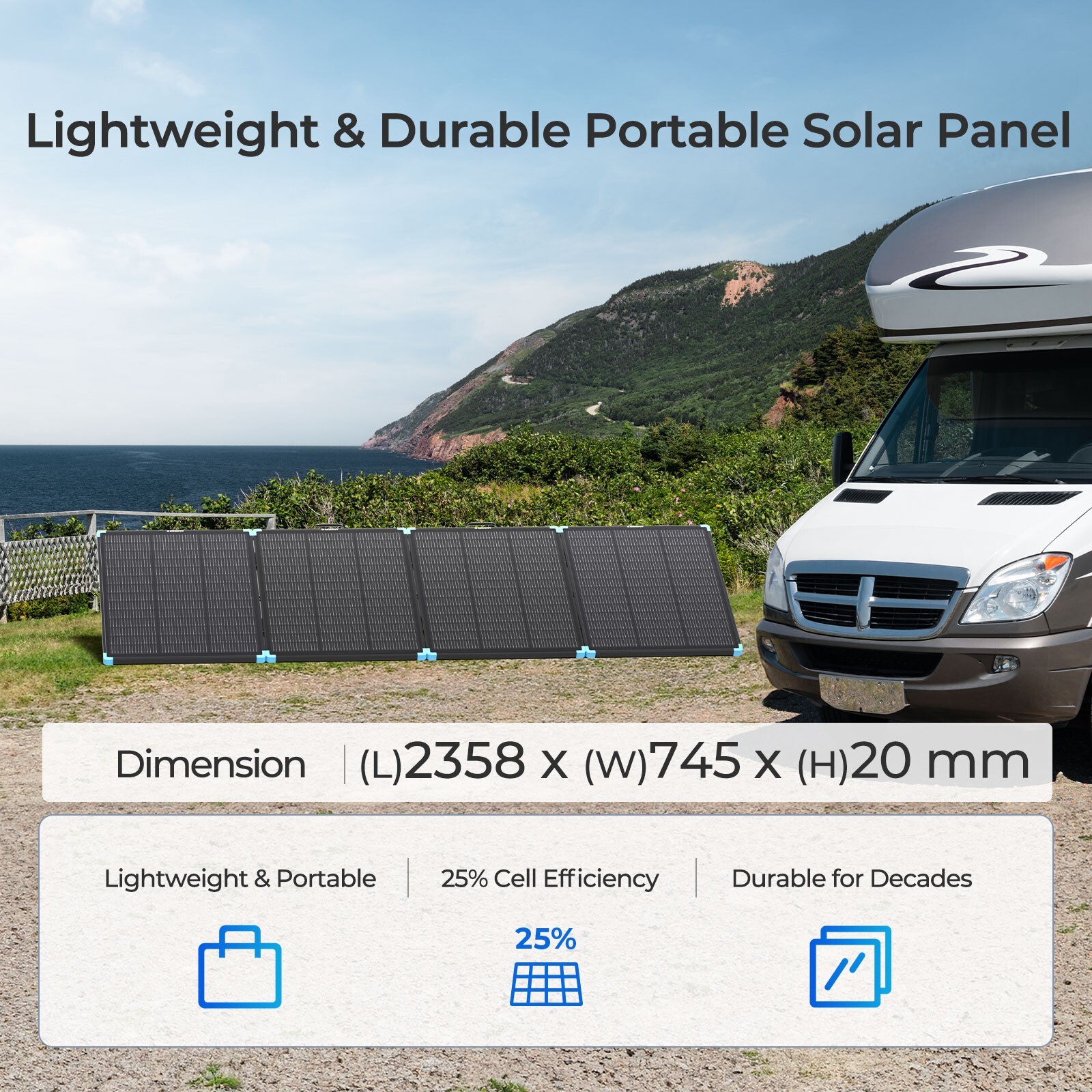 Renogy 300W Lightweight Portable Solar Suitcase Foldable Solar Panel Outdoor