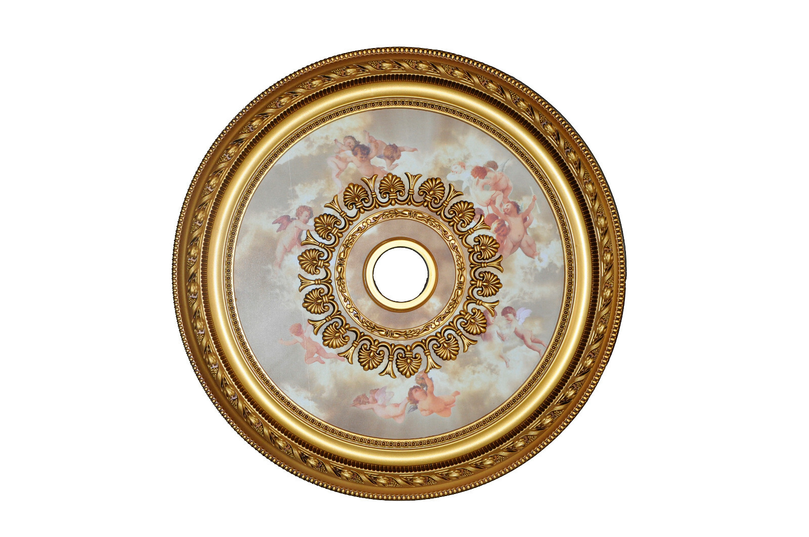 32″ ROUND CHANDELIER CEILING MEDALLION ANGELS CLOUDS FOYER DINING ROOM BEDROOM