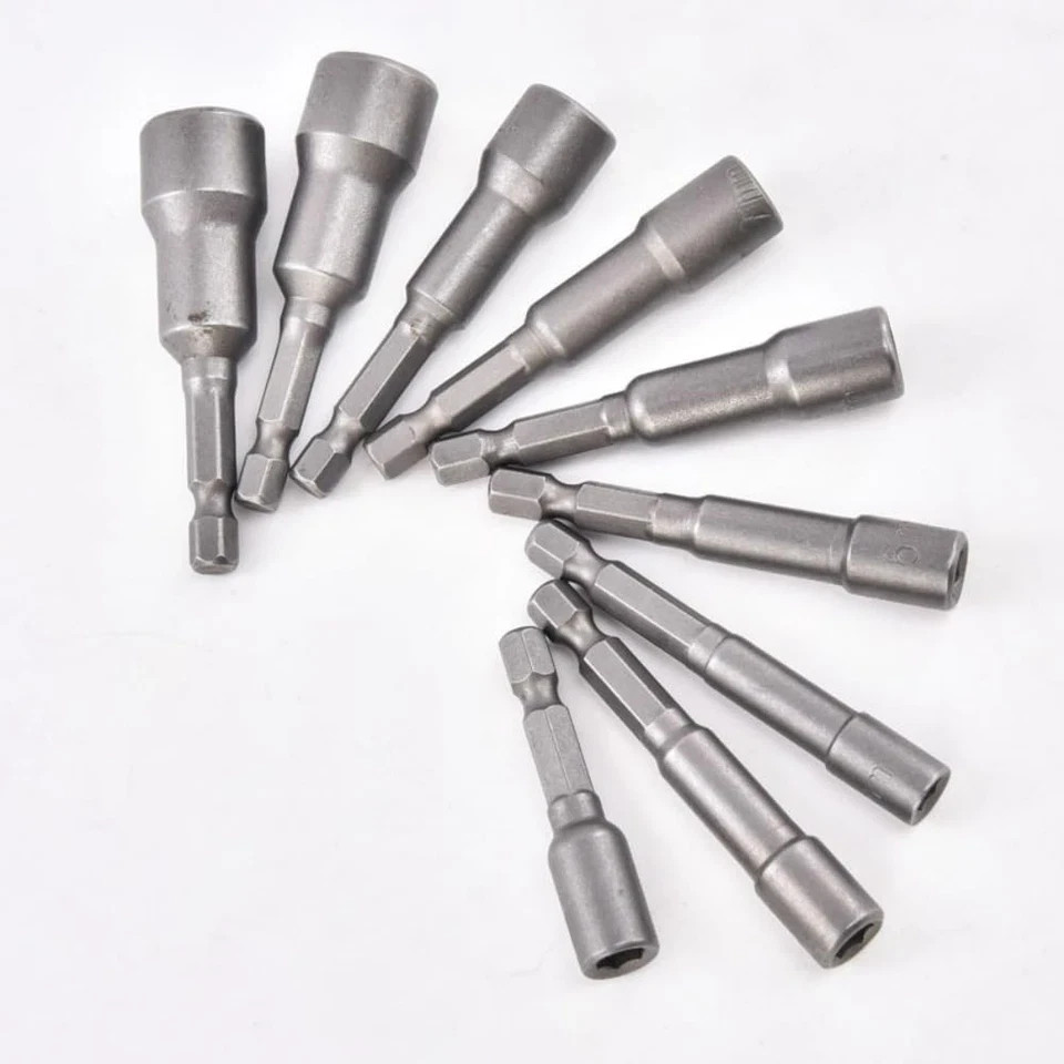 10 PCS 1/4″ Hex Shank Magnetic Power Nut Driver Bit Sets, 1/4 Inch Quick Change