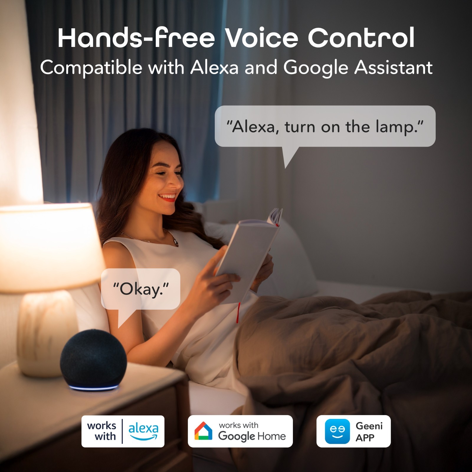 Geeni A19 Smart LED Bulbs 6-Pack | Alexa Google, Color + White Wi-Fi