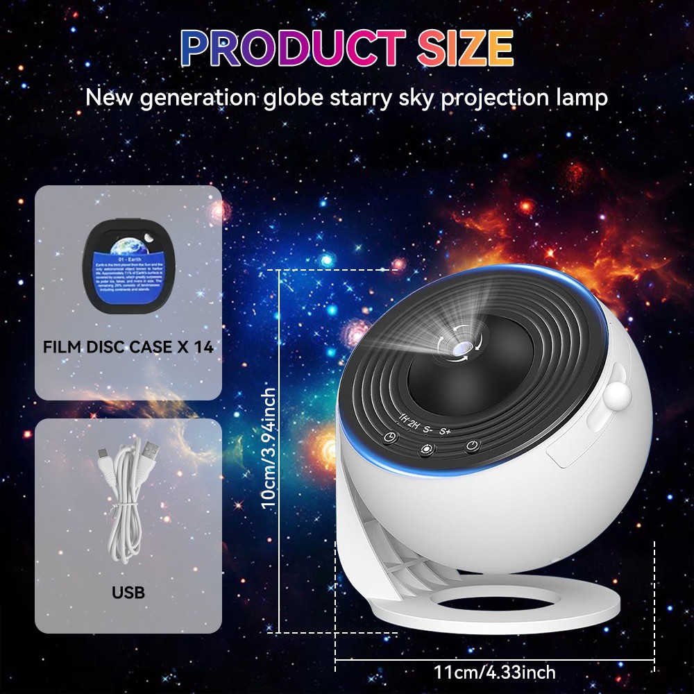 14 in 1 Galaxy Projector Pro Planetarium Star Projector 360° Rotating with Timer