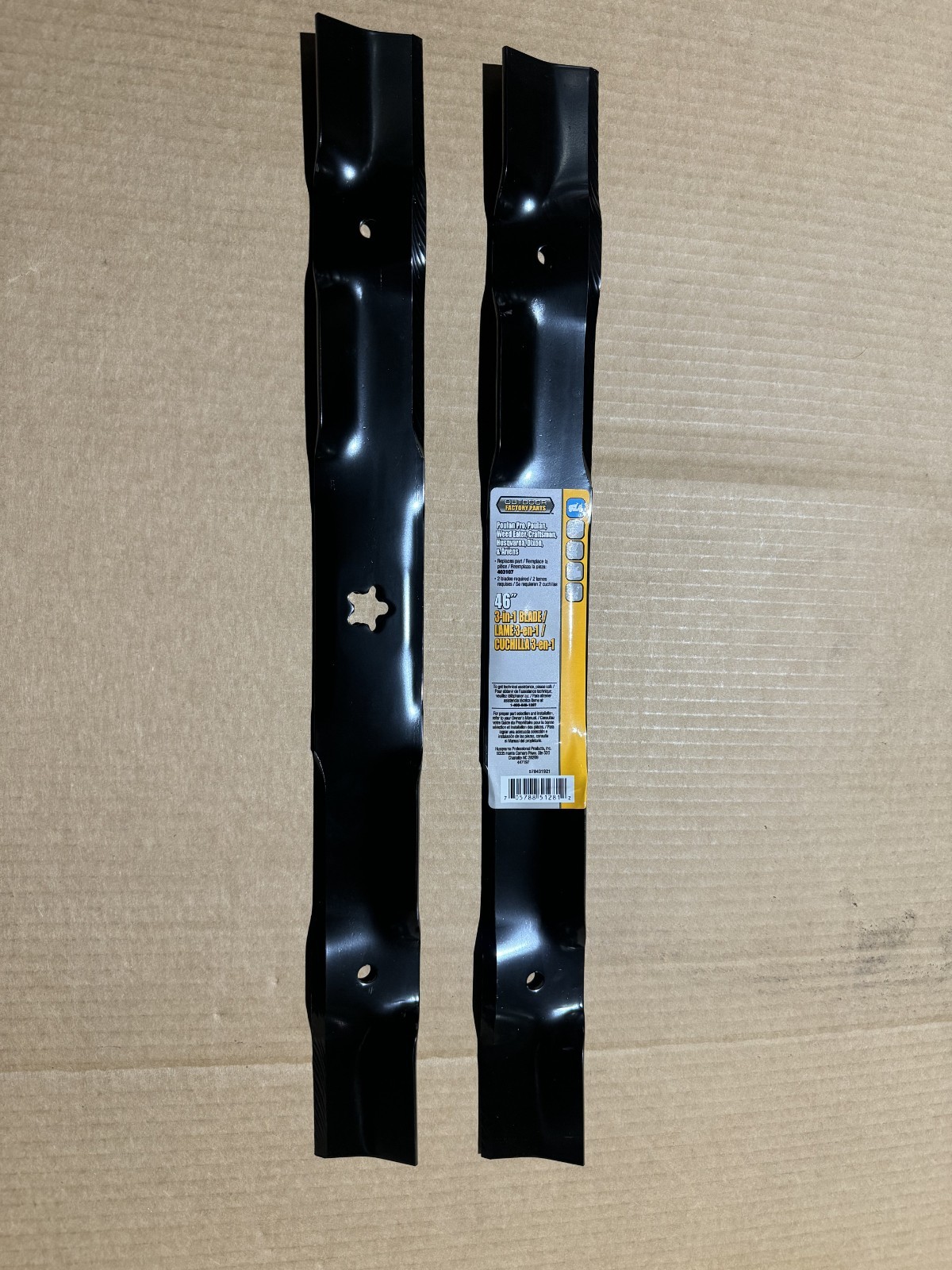 2 HUSQVARNA 46″ LAWN MOWER MULCH BLADES 532403107 532405380 CRAFTSMAN POULAN