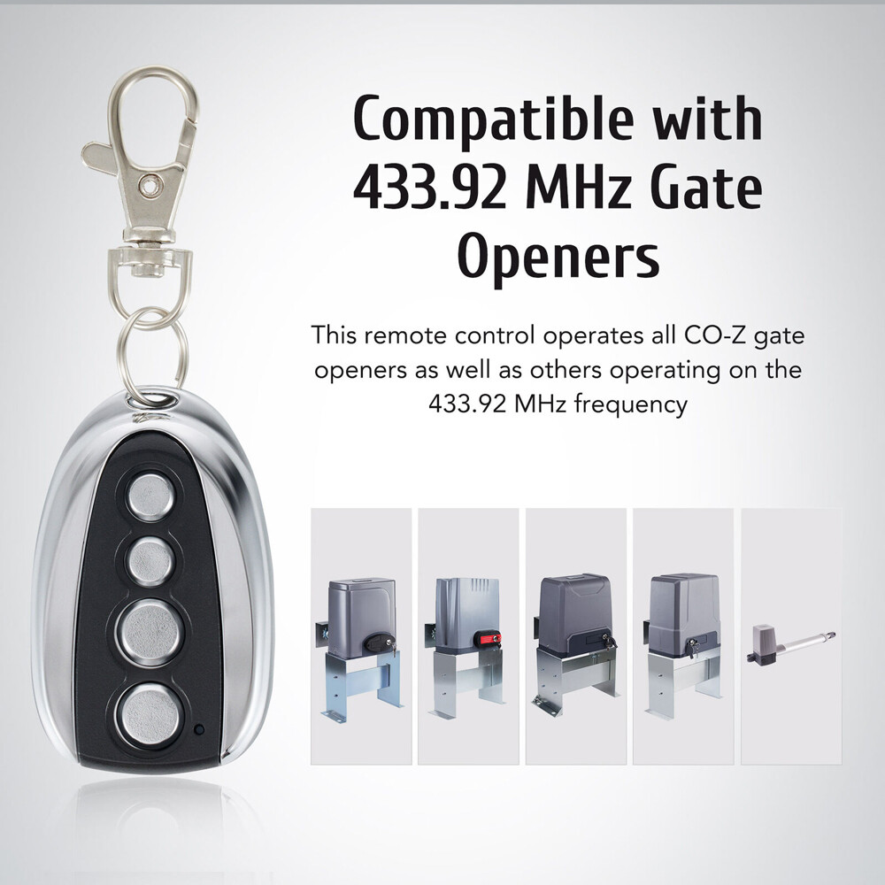 2PCS 433MHz Remote Control Backup Key Sliding Gate Opener Automatic Operator