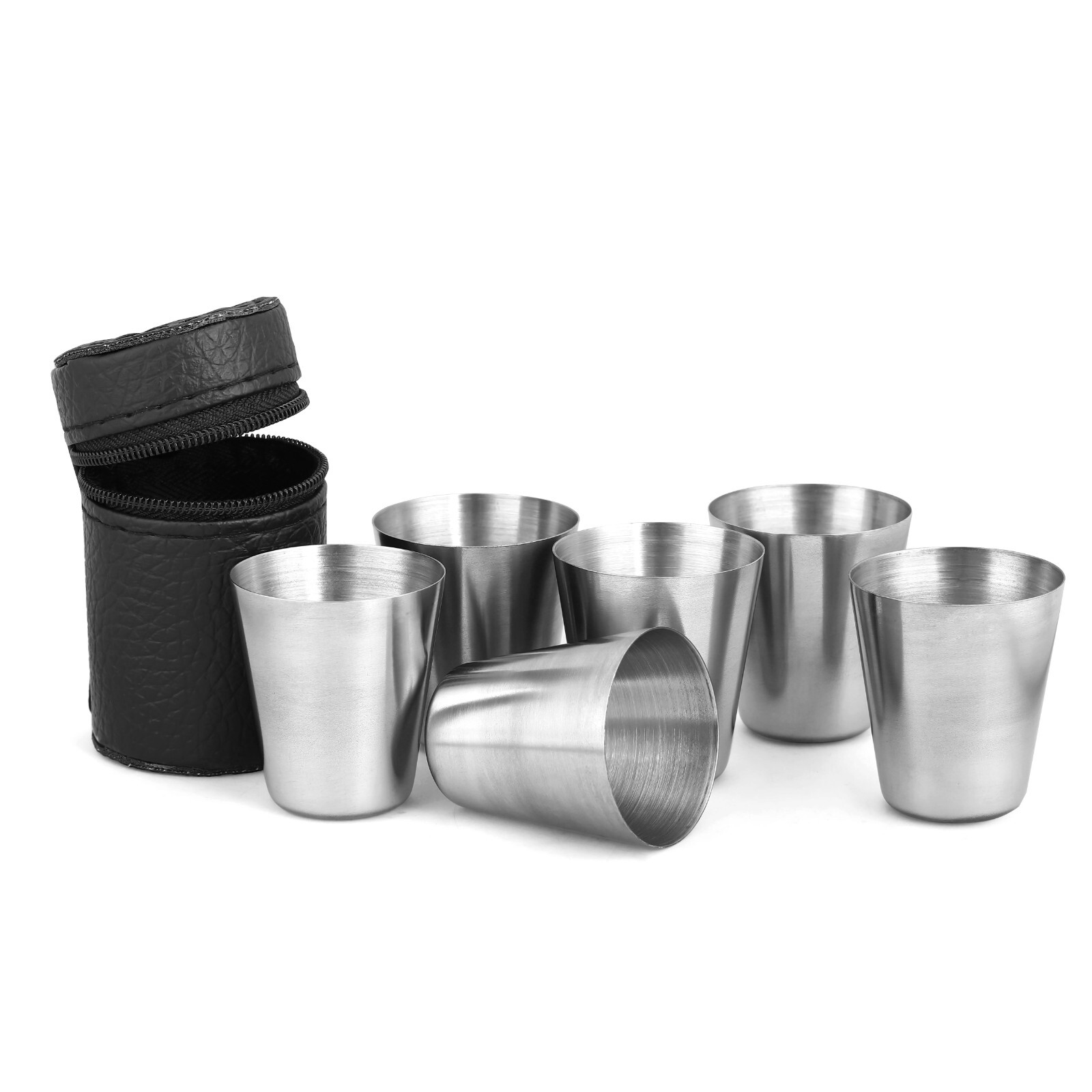 Mini Shot Glass Cup Drinking Whiskey Mugs+Cover Case T Stainless Steel