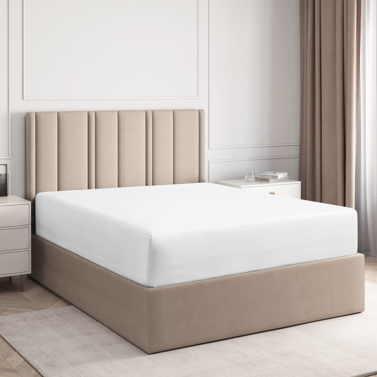 Hotel Luxury Single Fitted Sheet Only, Double Brushed Microfiber by CGK Linens