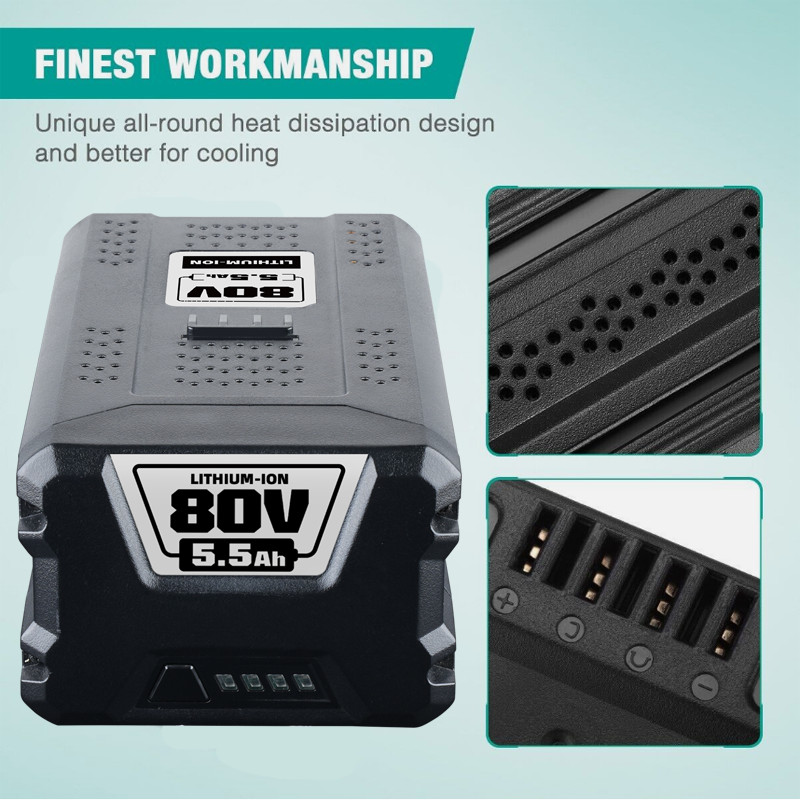 80V Lithium Ion 5.0Ah Rechargeable Li-ion Battery BAB727 GBA80200 FOR Greenworks