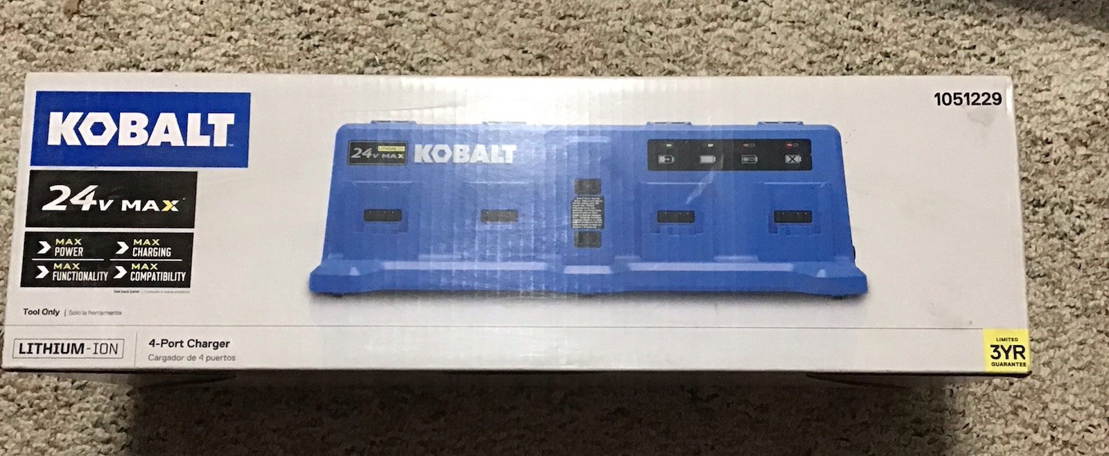 Kobalt 24 Volt Lithium-ion 4-Port Battery Charger Station KRC 2404-03 Li-Ion New