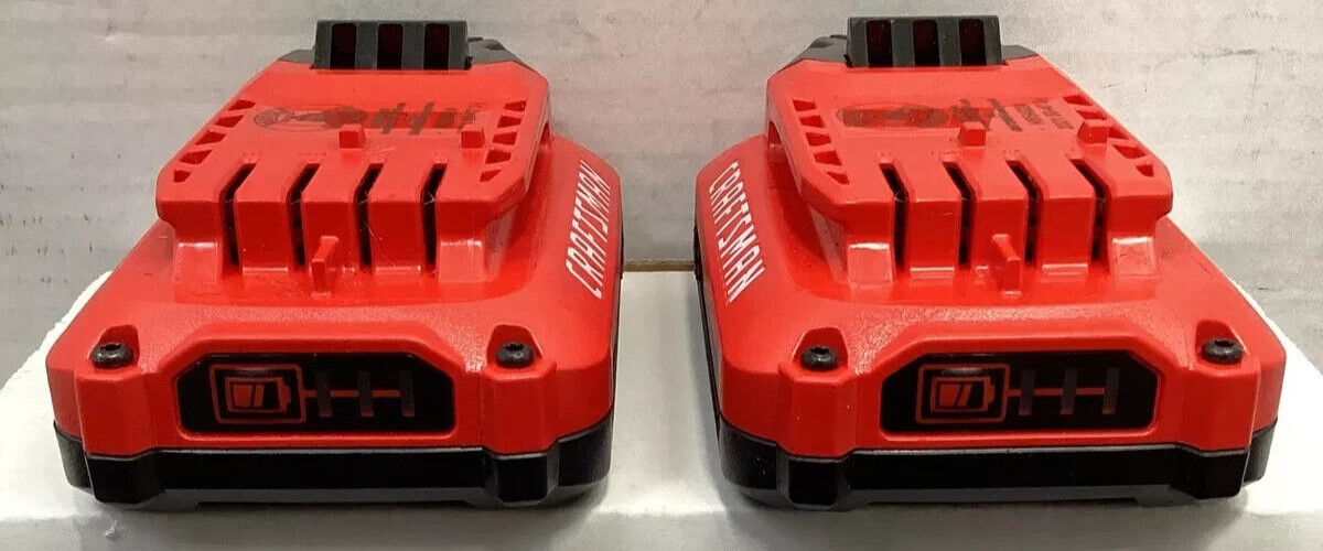 (Lot of 2 Batteries) CRAFTSMAN CMCB2011 V20 LITHIUM-ION 20V 1.5AH BATTERY
