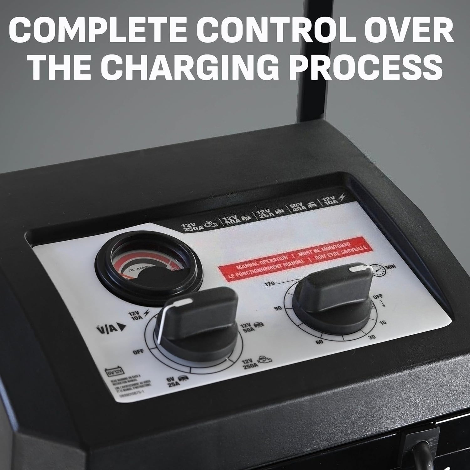 Duralast Electric Wheeled Manual 250A Engine Starter & 10A Car Battery Charger