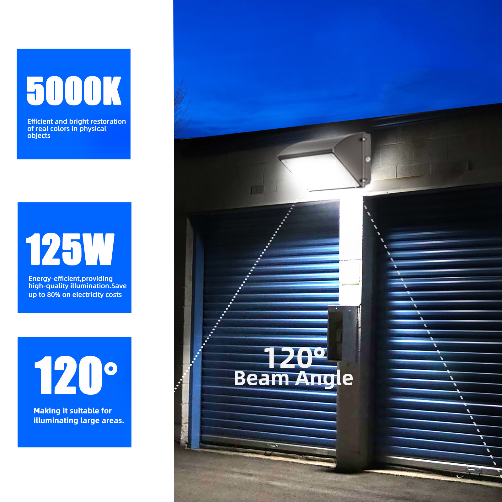 150W LED Wall Pack Light With Photocell Commercial Outdoor Security Lighting ETL