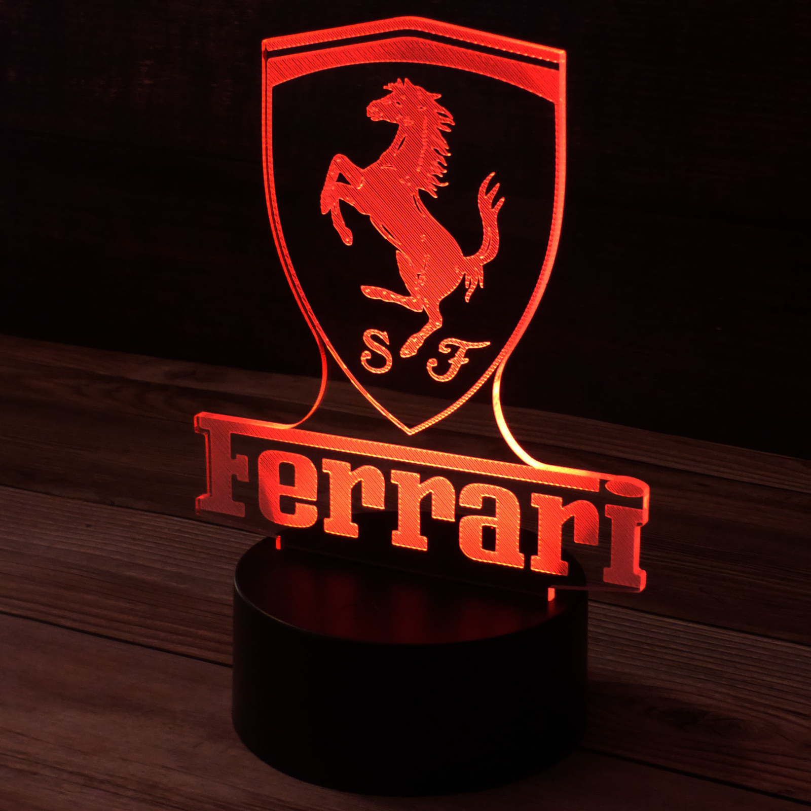Ferrari 3D LED Night Light Touch Lamp w/7 Color for Kids, Teens & Adults