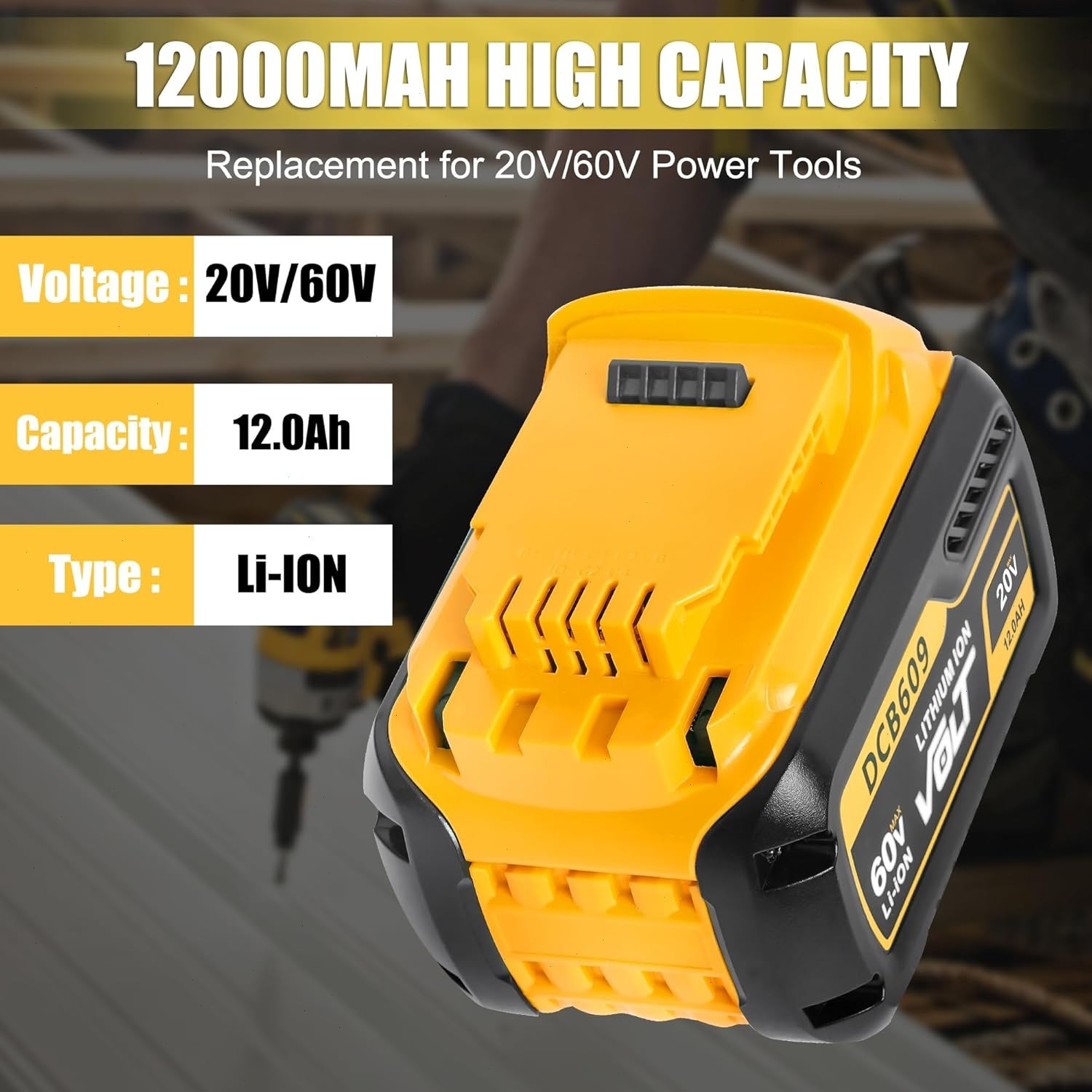 For Dewalt DCB609 20V/60V MAX FLEXVOLT 12.0Ah Lithium ion Battery / Dual Charger