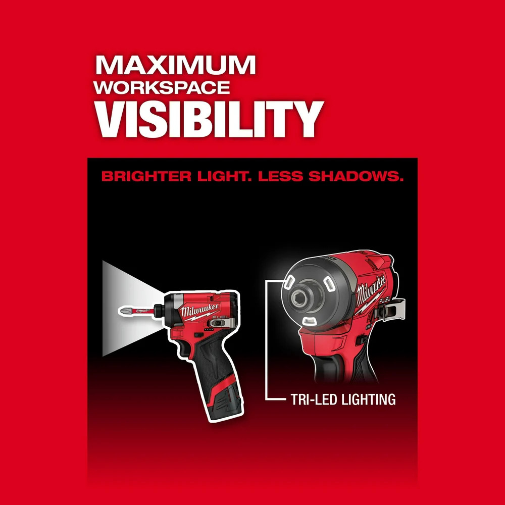 Milwaukee 3453-80 M12 FUEL 12V 1/4″ Hex Impact Driver – Bare Tool – Recon