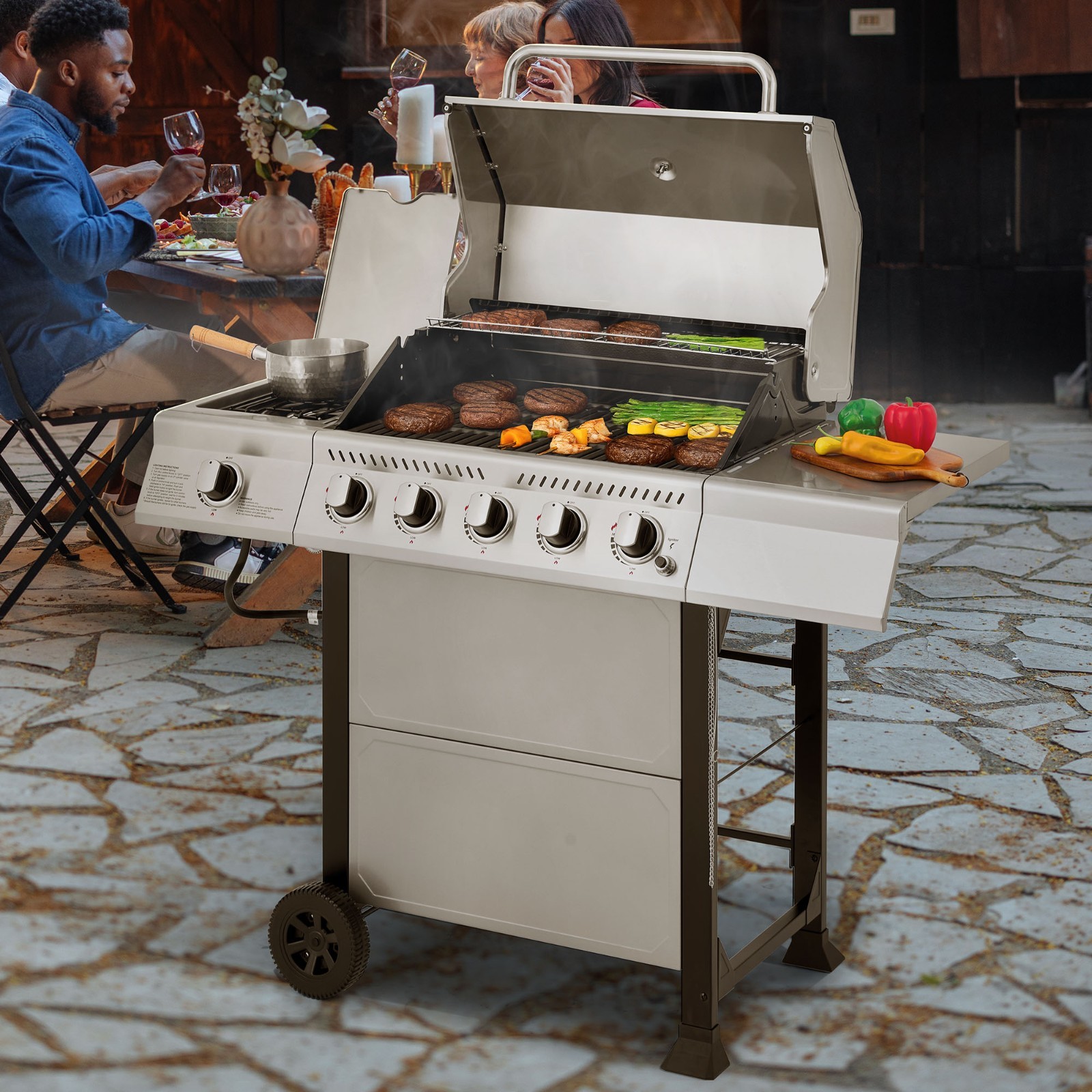 Royal Gourmet 5-Burner Propane Gas Grill Stainless Steel Outdoor Backyard Patio