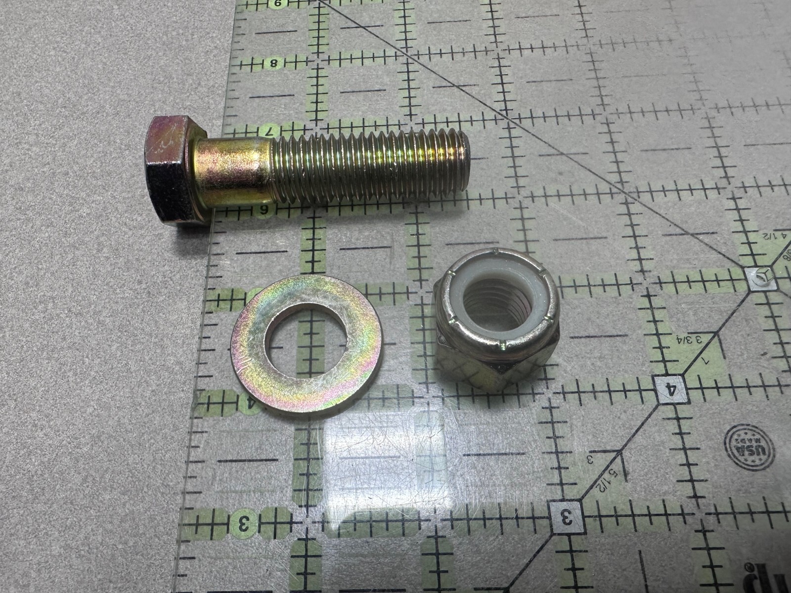 5/8-11×2-1/2 YZ Plated Hex Bolt Grade 8 HD Gr.8 Nut Flat Washer Lock Nyloc 2.5″