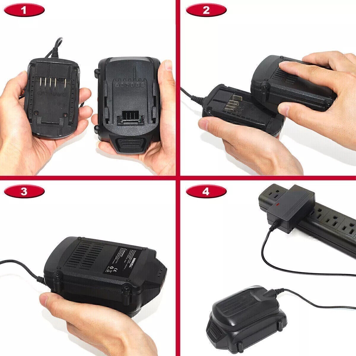 4-1x 20V or WORX 8.0Ah Extend Lithium-Ion WA3525 WA3575 WA3520 Battery/Charger