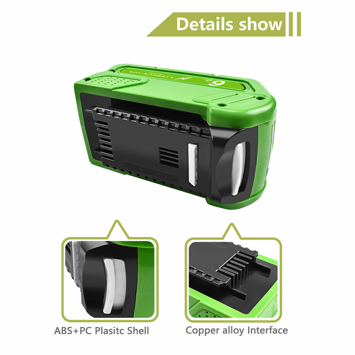 40V 6Ah For Greenworks G-MAX Lithium Battery 29472 29462 29252 20202 or Charger