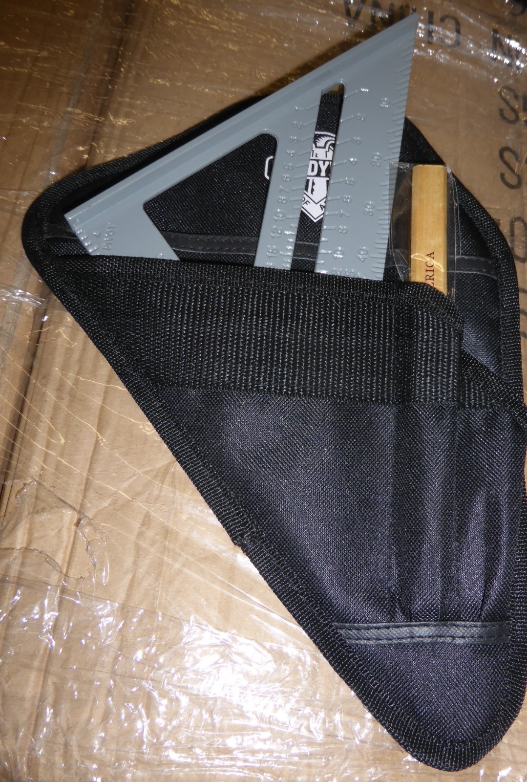 Aluminum 7″ Framing Square Triangle w/holster for belt