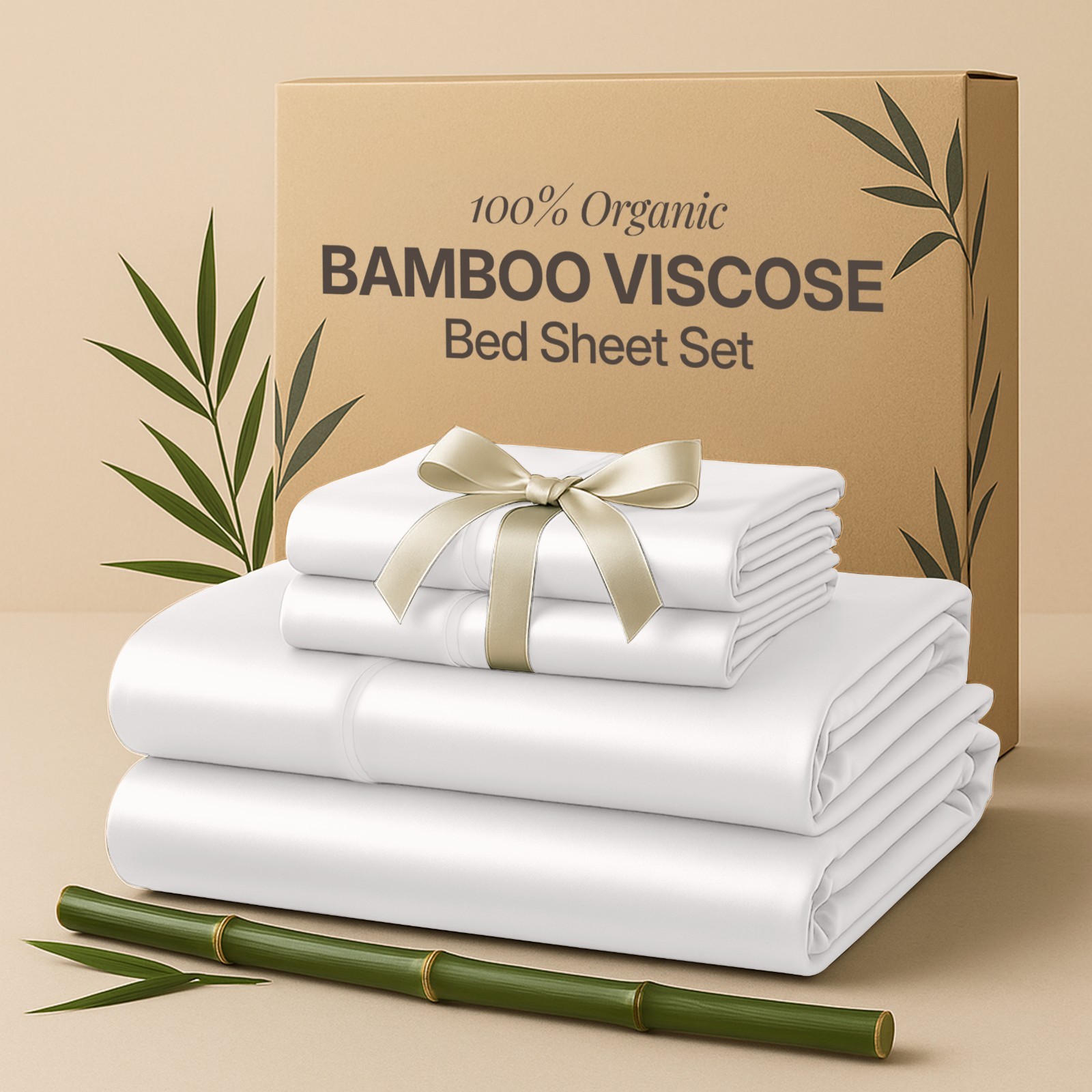 4PC Sheet Set 100% Bamboo Viscose Cooling Deep Pocket Luxury Soft Bed Sheets