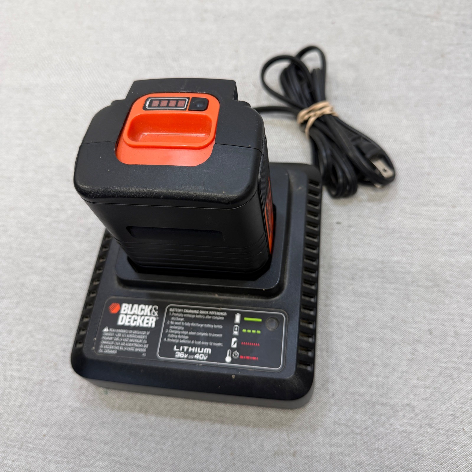 Black and Decker 40V Max Lithium Battery LBX2040 and LCS36 Type 2 Charger Set